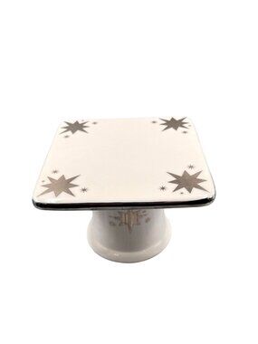 Vintage Bath and Body Works 1999 Pedestal Candle Holder Silver Stars